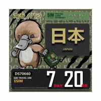 【鴨嘴獸Platypi.IF】日本eSIM 7日 20GB 用完斷網 網卡(日本上網卡 免換卡 流量上網卡)