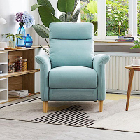 hoi! 林氏木業北歐簡約高腳單人沙發躺椅 LS170-天藍色 (H014272073)