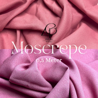 Kain Ecer Moscrepe Moskrep Premium 0.5 Meter (Variasi 1/2 M) - Bahan Gamis Murah Kerudung Hijab Moss