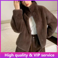 Top Quality Genuine Fur for Women, Mink Fur Short Coat for Women, Winter Fur Coat for Women，Real Fur Coat，Tops，Clothes for Women