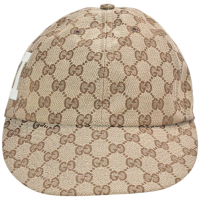 GUCCI 經典GG LOGO印花帆布25 棒球帽(棕色)