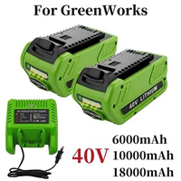 GreenWorks 40V G-MAX 29252 20202 22262 27062 21242 Replacement of Electric Tools 40V 18000mAh 6000mAh Lithium ion Battery 29472