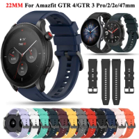 22mm Silicone Bracelet For Amazfit GTR 4 Straps For Xiaomi Amazfit Stratos 2S 3/GTR2/GTR 2e/GTR 3 Pro/GTR4/GTR3 /47mm Watchbands