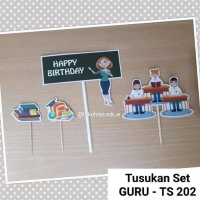 TS 202 - Hiasan Tusukan Kue Ulang Tahun Cake Topper Guru