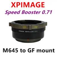 XPIMAGE Adapter Focal Reducer Optics Adapter Mamiya645 Lens to FUJIFILM GFX Mount GFX 100S 50S2 50R M645-GFX Speed Booster 0.71x