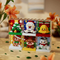 ChaoLeChuang Micro-Bricks 7255 Santa Claus Building Blocks Gingerbread Snowman Ornament Children's G