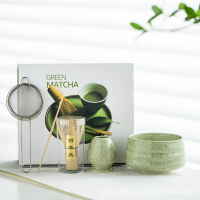 Ins Style Japanese Matcha Bowl Set Tea Whisk Matcha Brush Tool Japanese White Bamboo Hyaku Benri