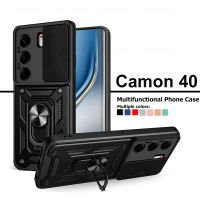 Sarung Perlindungan Kamera, Tekan Tarik, untuk Tecno Camon 40, Sarung Pendirian Cincin, Perisai, Kal