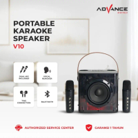 【COD】N E W !!! Advance V10 Portable Speaker Bluetooth Plus 2 Mic Wireless karaoke Garansi Resmi 1 Ta