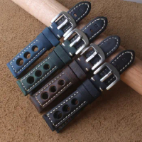 Top Quality Genuine Cow Leather Watch Straps Watchband Smooth matte fit Rolex Tudor Replacement 18mm 20mm 22mm 24mm 26mm Black