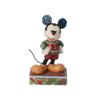 【Enesco】精品家飾 Disney 迪士尼 米奇穿毛衣聖誕塑像居家擺飾
