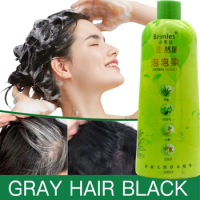 500ml Brimless Shampoo 3 In 1 Black Hair Dye Coloring Shampoo Nourishes Long Lasting For Men Women Bubble Gray Hair Dye Shampoo