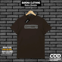 PROMO COD - Baju Distro Pria Wanita Lengan Pendek Motif Oxygen Silver T-shirt Unisex Bahan Katun Com
