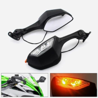 For Kawasaki ZX10R ZX 10R 2011 2012 2013 2014 2015 ZX-10R With Turn Signal Can Fold Rearview Mirror Motorcycle Accessories