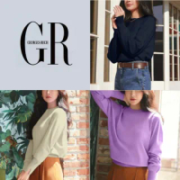 福利品 GEORGES RECH羊絨蠶絹上衣(U)