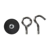 【索樂生活】防刮包膠強磁掛勾+吊環套組 22mm / 2入(強力磁鐵 露營車用 強磁防刮 車宿磁鐵)