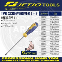 TPR SCREWDRIVER ( + ) JETJO TOOLS OBENG PLUS PH0 X 150 MM S/D PH1 X 125 MM ORIGINAL PRODUK JETJO 700