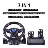 7 in1 Racing Steering Wheel Vibration Controller Gaming Simracing Car Pedal For Nintendo Switch/xbox one/360/PS4/PS2/PS3/PC