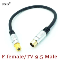 9.5mm Male to F type Female Coaxial TV Satellite Antenna Cable For RF line HD limited digital set top box 0.3m 1FT