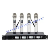 4 channel Wireless microphone system professional UHF channels dynamic microphone professional 4 karaoke microphone