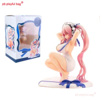 PB Playful Bag 17CM PVC Japan Anime Figure Super Sonico Squatting Sexy Anime Classic Cute Character Decoration toy gift HG241