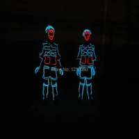 New Arrived LED Cold Light EL Wire Costume Clothes Festive Party Supplies Luminous Glowing Suits Club Stage Performance Clothing