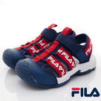 FILA斐樂頂級童鞋-護趾涼鞋3-S417W-321藏青(中大童段)