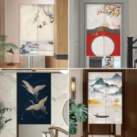 Chinese Style Door Curtain Hanging Curtain Bathroom Partition Curtain Kitchen Bedroom Feng Shui Curtain Noren
