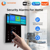 Tuya Smart Home Alarm System Wireless Home Alarm Support Alexa &amp; Google Home With Temperature Humidity Display Security Alarms