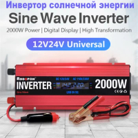 600W 1000W 2000W Solar Power Inverter Sine Wave Generator DC 12V 24V AC 110V 220V Transformer Voltage USB Car Converter