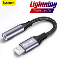 Byscoon Lightning To 3 5mm Jack AUX Cable Adapter For iPhone 12 13 14 11 Pro XS Max XR 7 8 Headphone Connector Audio accessories
