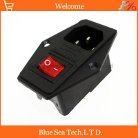 3 in 1 Rocker switch with light Red,AC-01A fuse power socket Plug 3 Pin 15A 250V with Fuse Block + 10A Fuse