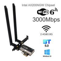 3000Mbps Dual Band Wifi 6 M.2 Wireless Wifi Card For Intel AX200 AX200NGW Adapter Bluetooth 5.1 802.11ax 2.4G/5Ghz MU-MIMO