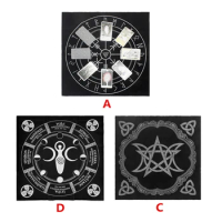 49x49cm Tarot Tablecloth Triple Moon Pentagram Pagan Altar Tarot Cloth Flannel Board Game Card Pad