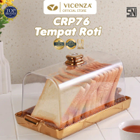 Vicenza Square Cake Plate CRP76 Piring Kue Persegi dengan Tutup Plastik Transparan Material Porselen