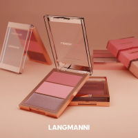 LANGMANNI | พาเลท 3-in-1  บลัชออน คอนทัวร์ และไฮไลท์ ใช้ได้ทั้งแก้ม/ตา (3-in-1 Blush, Contour & High