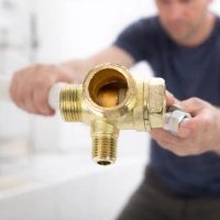 Heavy Duty 3 Way Air Compressor Valve Male Thread Connector