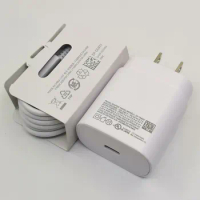 For Samsung 25W Charger US Plug Super Fast Charge Adapter for Galaxy S24 S23 S22 S21 S20 Note 20 Ultra 10 Plus Z Flip Fold 5 4 3