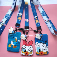 Disney Cartoon Donald Duck Daisy Student Campus Card Hanging Neck bag Card Holder Lanyard ID Meal Card Ornament Bag
