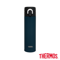 THERMOS膳魔師 不鏽鋼黛藍風韻彈蓋真空保溫杯400ml(JNI-401-BBK)