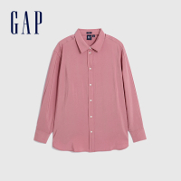 【GAP】女裝 翻領長袖襯衫-粉紅色(792327)