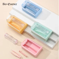 Bio-essence Yellow Contact Lenses Case Tweezers Stick Contacts Lens Container Picker Durable Plastic Portable Wear Kit Tools