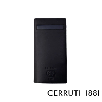 【Cerruti 1881】限量2折 義大利頂級小牛皮12卡長夾皮夾 CEPU05701M 全新專櫃展示品(黑色 贈禮盒提袋)