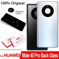 100% Original Back Battery Cover for Huawei Mate 40 Pro Rear Glass Door Panel Case Battery Cover with Camera Lens