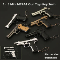 NEW 1: 3 Mini Beretta M92A1 Detachable Toy Keychain Alloy Pistol Pendant Creative Toys