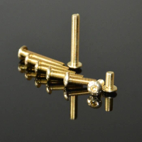 10pcs M4 alloy steel Allen screw bolt hex socket round head screws hexagon slot groove bolts golden titanium plating thread nail