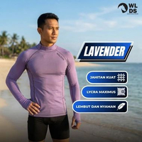 Baju Baselayer Pria Manset Berenang Outdoor Rashguard Wetsuit Lycra XXXL Lavender