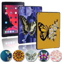 Butterfly Print Tablet Case for Apple IPad 8 2020 10.2 Inch Shockproof Hard Shell Slim Multicolor Tablet Cover Case +free Stylus