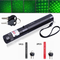 1PCS Powerful Green Laser Sight 10000m 532nm Laser Pointer Powerful Adjustable Focus Lazer with Laser Pen Head Burning Match