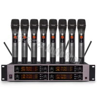 UHF Digital Wireless Audio Microphone Mic System 8 Handheld Karaoke Mic For Professional Stage Studio Handheld Microphone